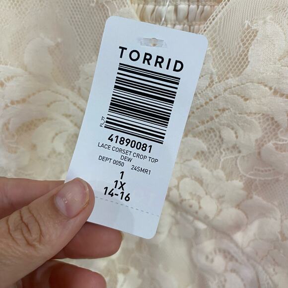 TORRID NWT Lace Corset Crop Top 1x(14-16) - Picture 4 of 13